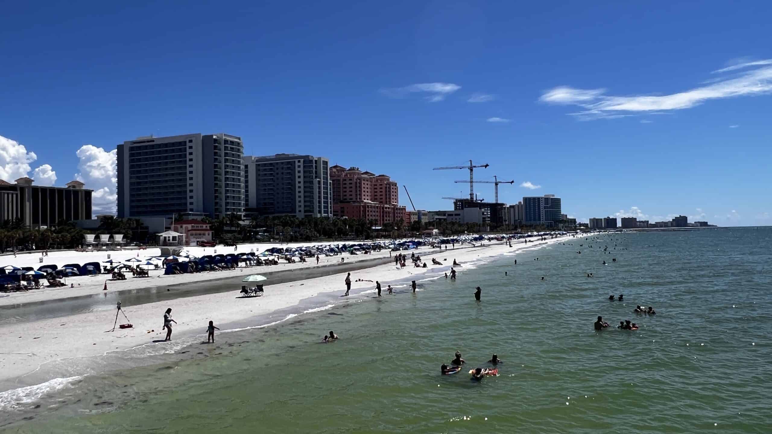 Clearwater Beach during a hot summer day.