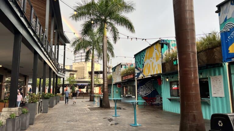 After the rain in Channelside, a rainbow appears in Tampa Bay