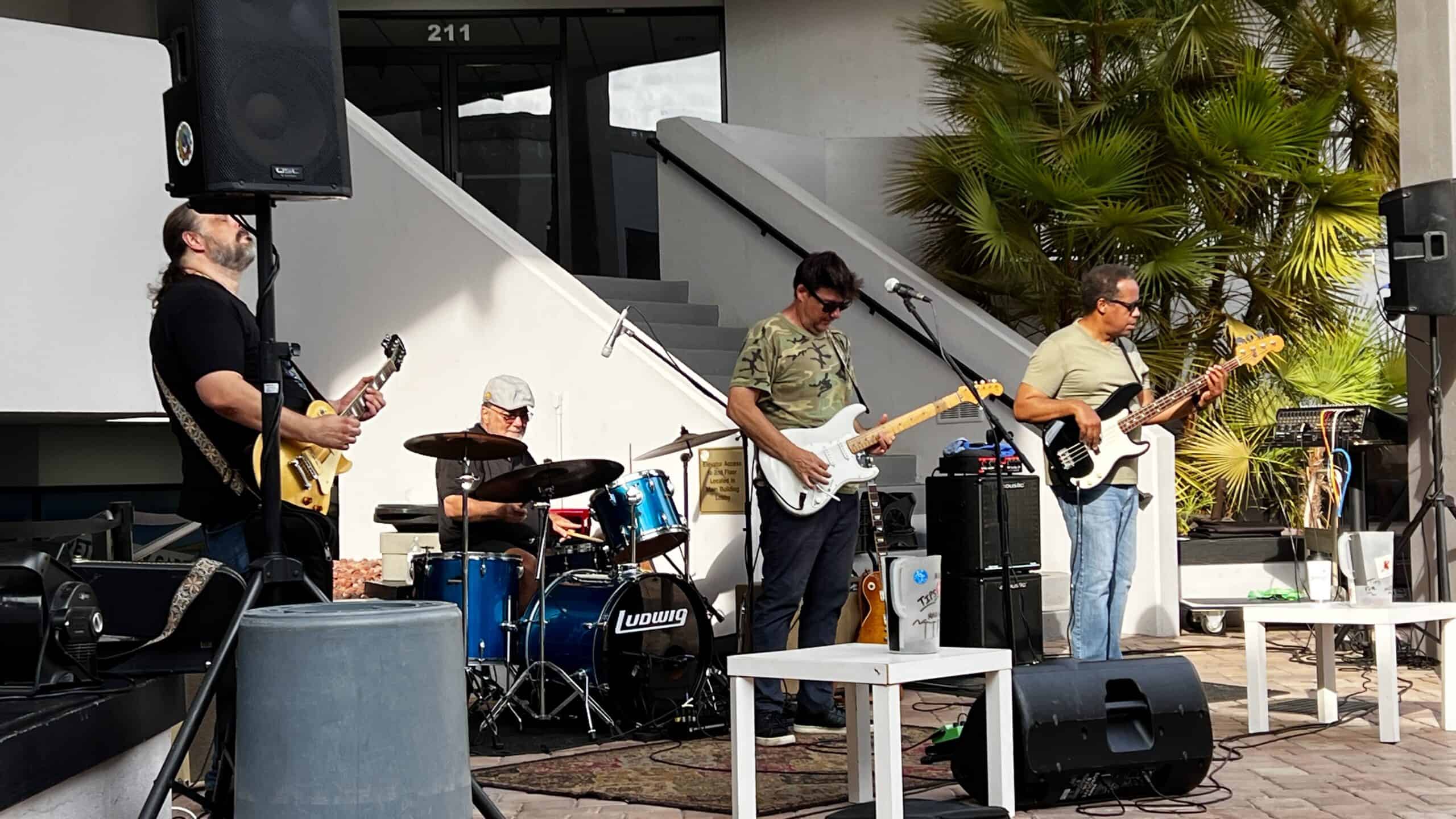 A band plays at the Ale and The Witch