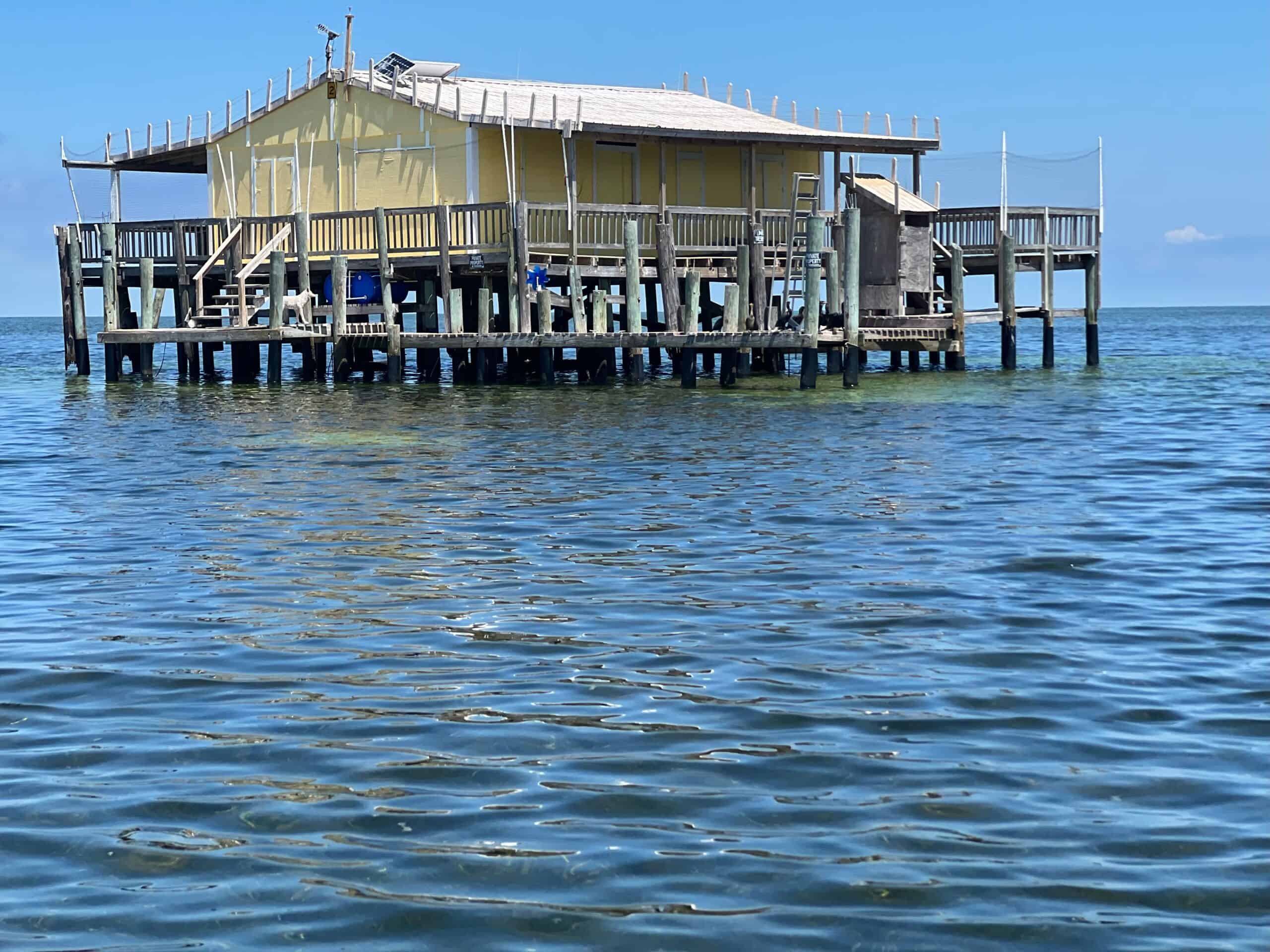 A stilt house in New Port Richey, Gulf of Mexico.
