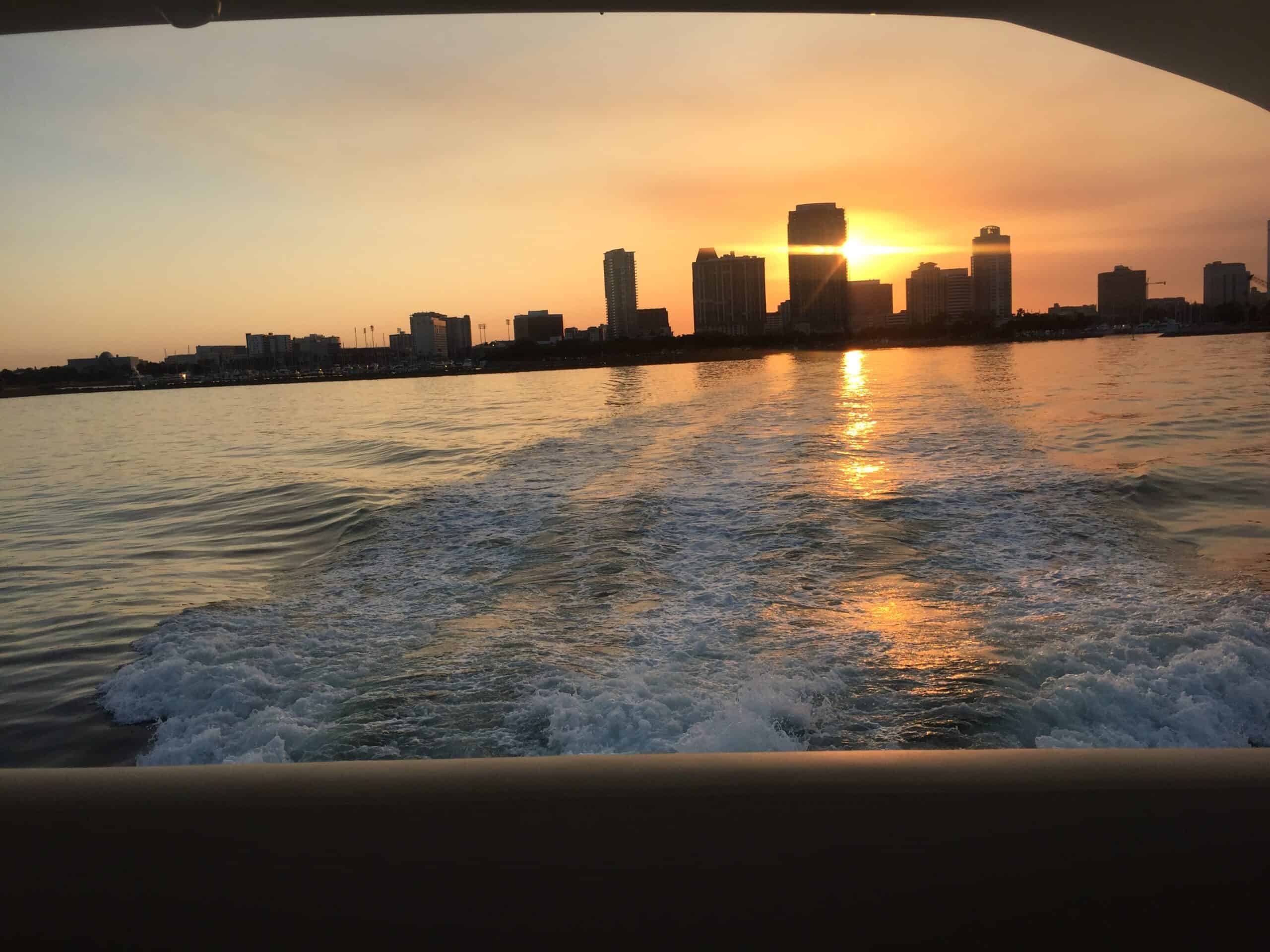 Sunset over downtown St. Petersburg.