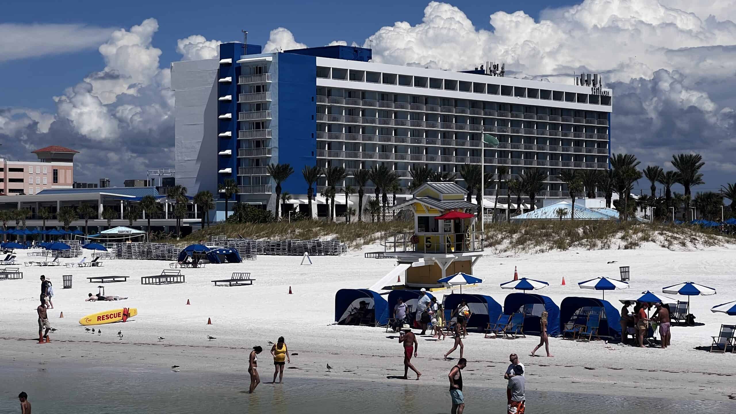 The Hilton property on Clearwater Beach.