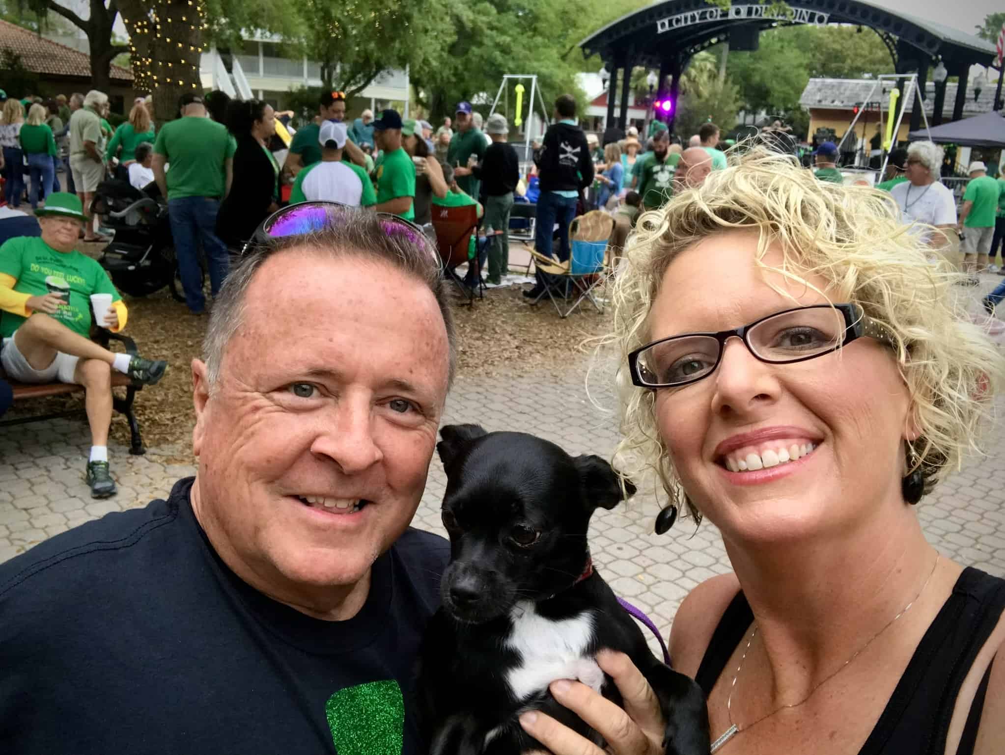 The Lafleurs at a St. Patrick's Day celebration in Dunedin, Florida. 