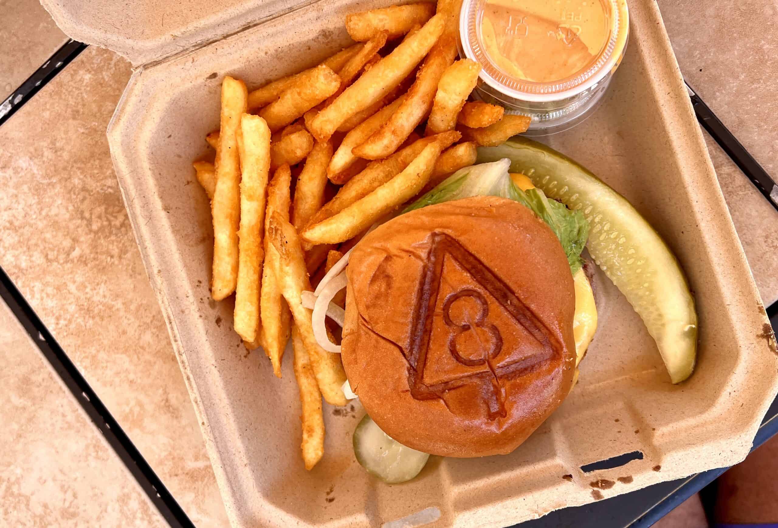 A Marker 8 Burger with its branding.