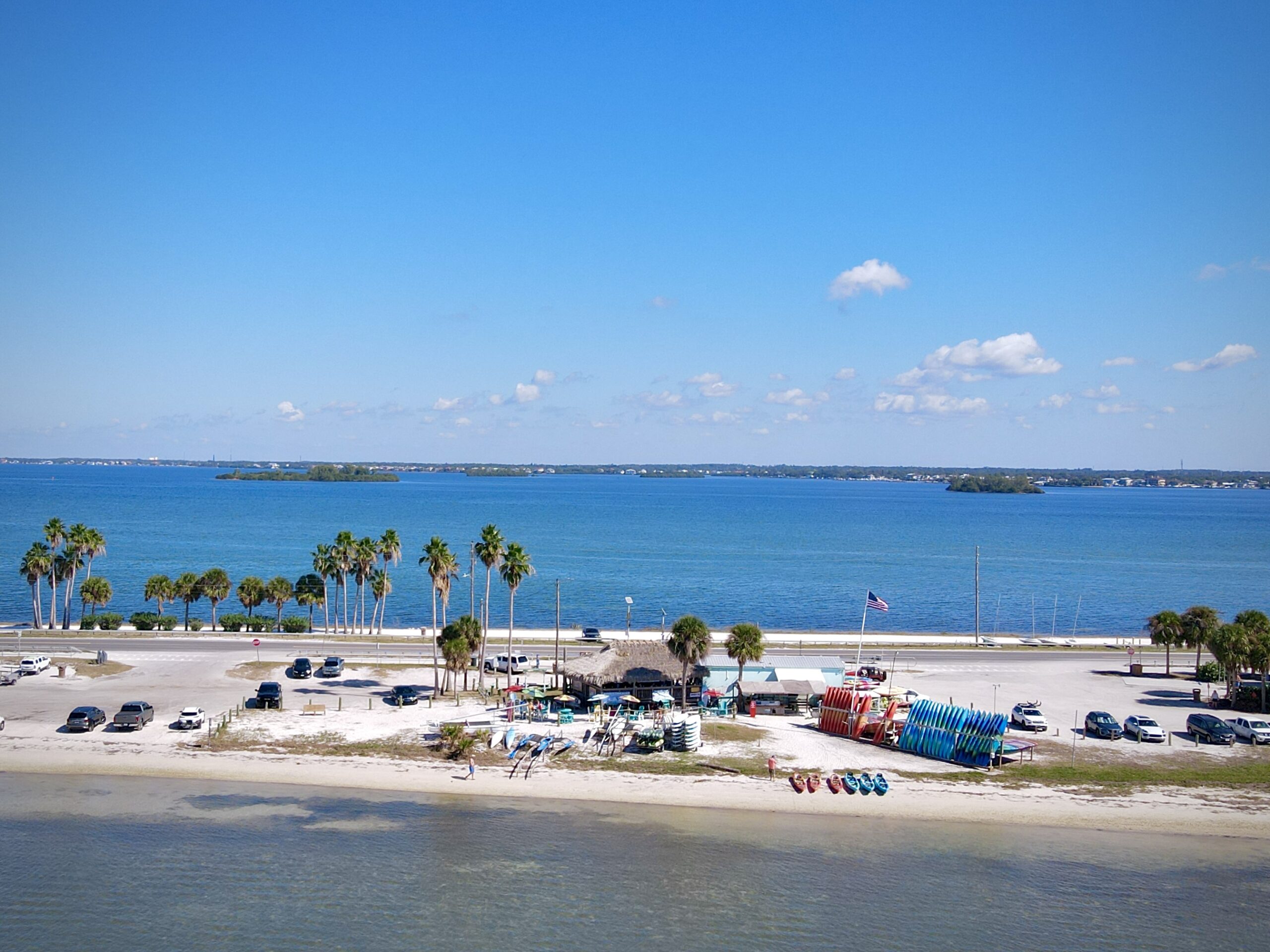 Ariel shot of the Dunedin Causeway.