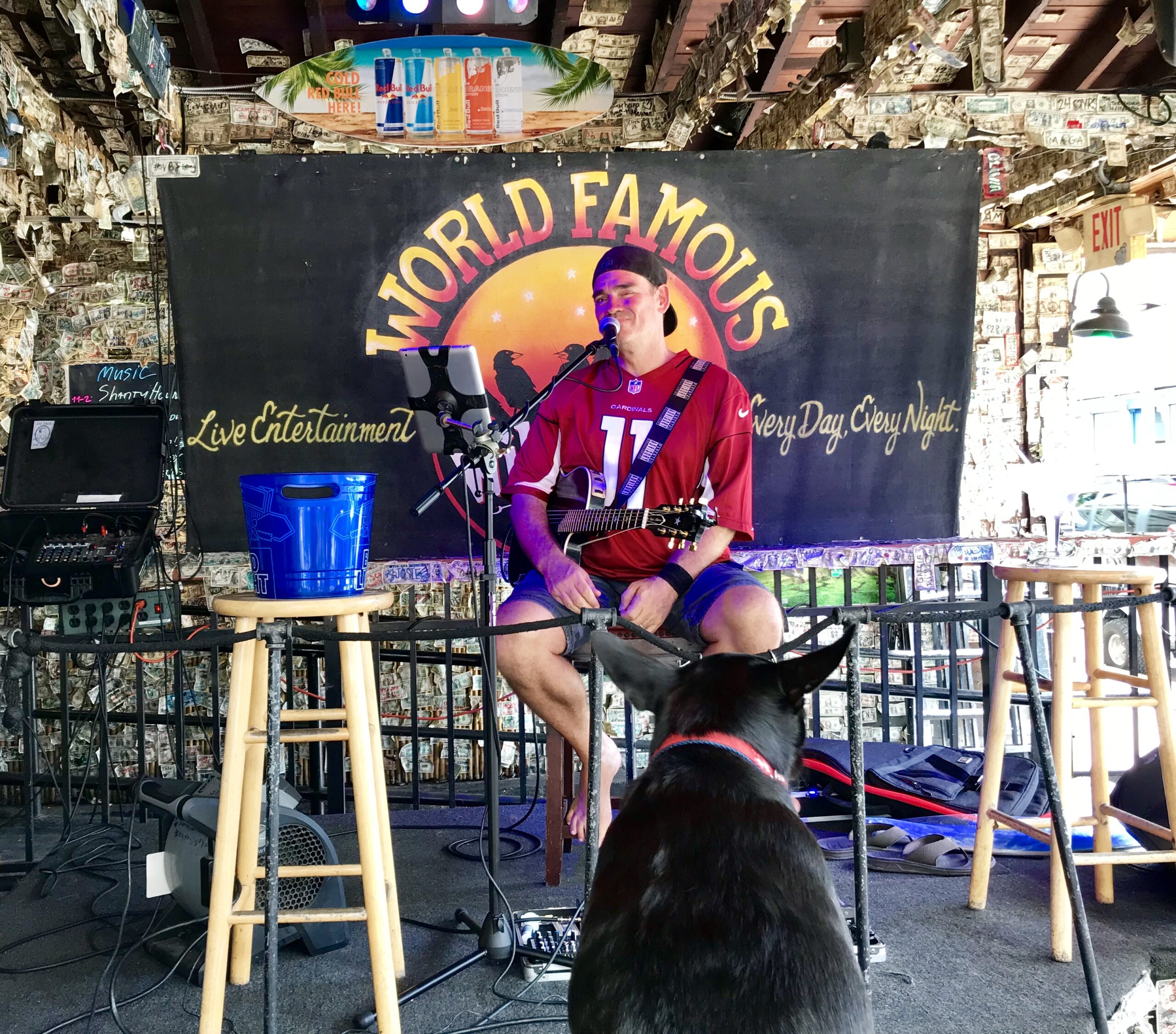 Listening to Music during Happy Hour in Key West