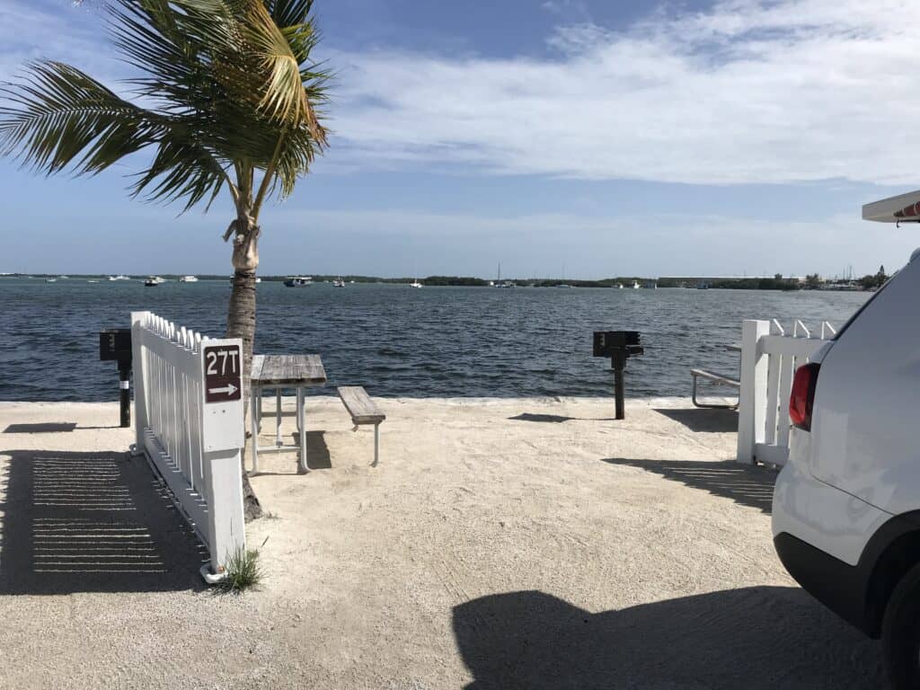 Waterfront campsite at Boyd's in Key West.