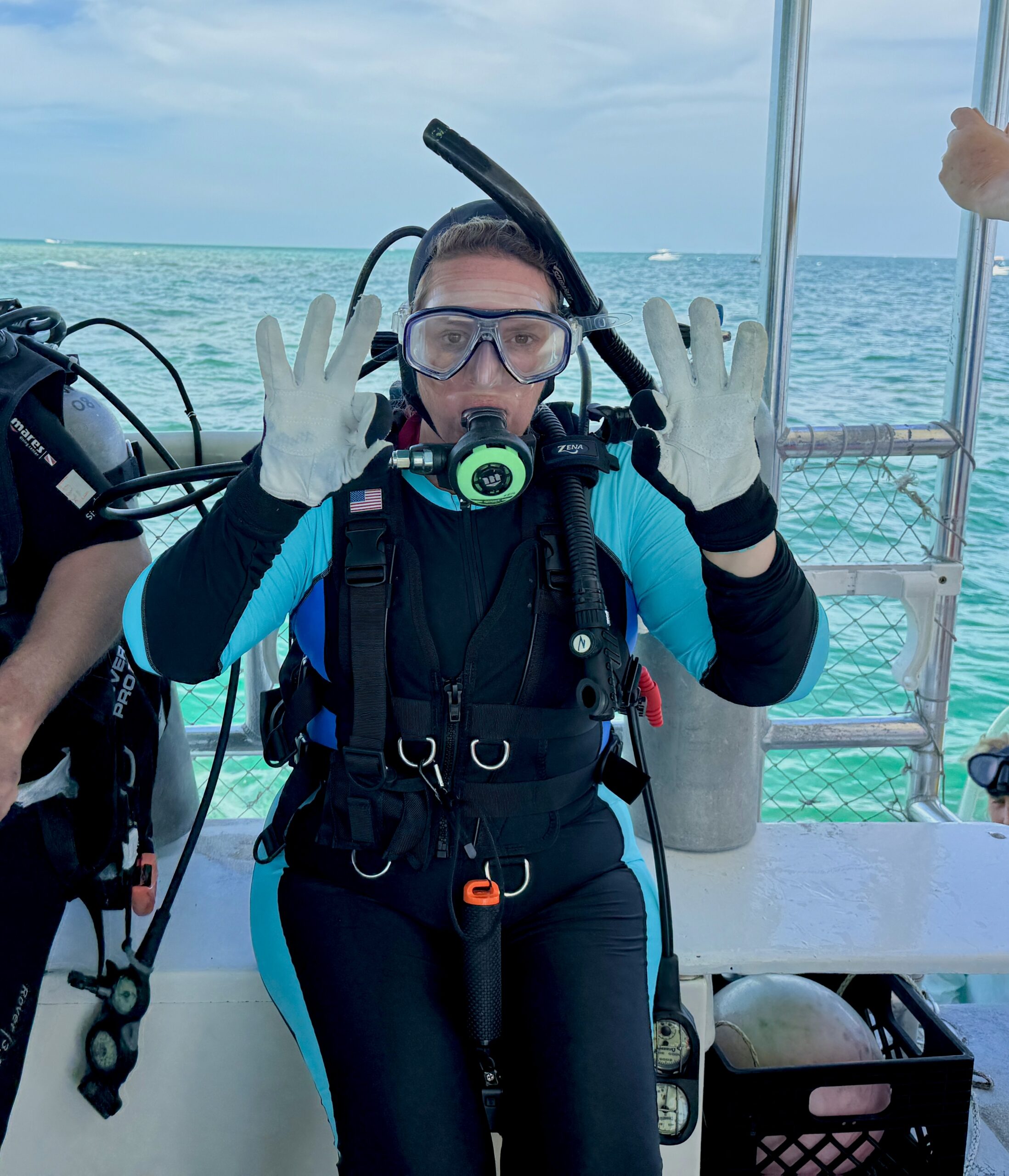 FleurtyGirl in her dive gear SCUBA diving in Tampa Bay