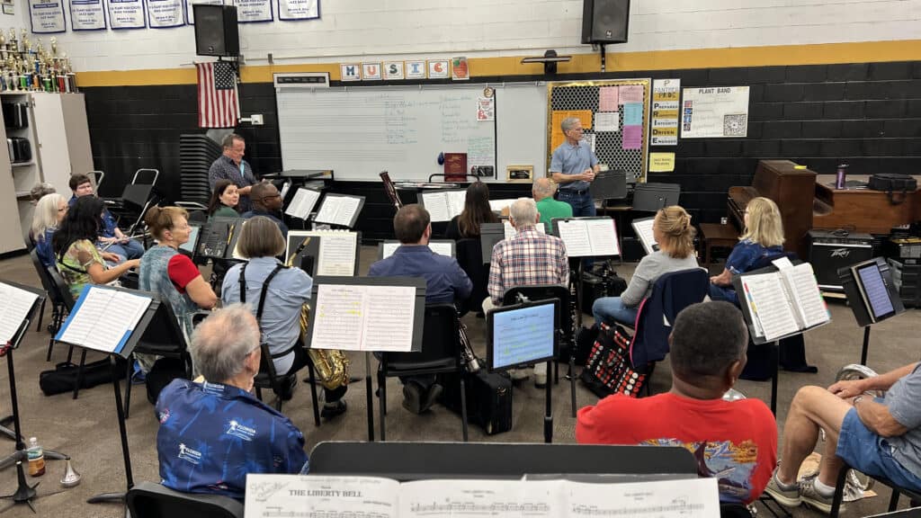 Music run through at Plant HS in Tampa.